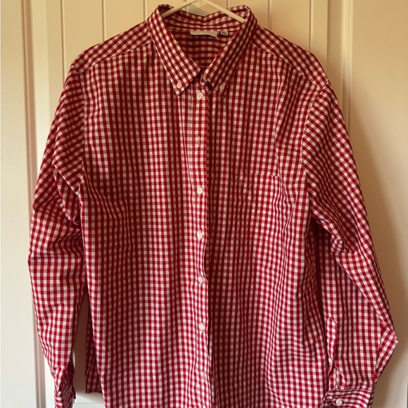 Red and White Gingham Button Down Shirt - Picture 1 of 3